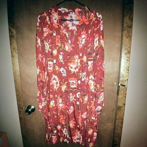 Floral pintuck swing dress